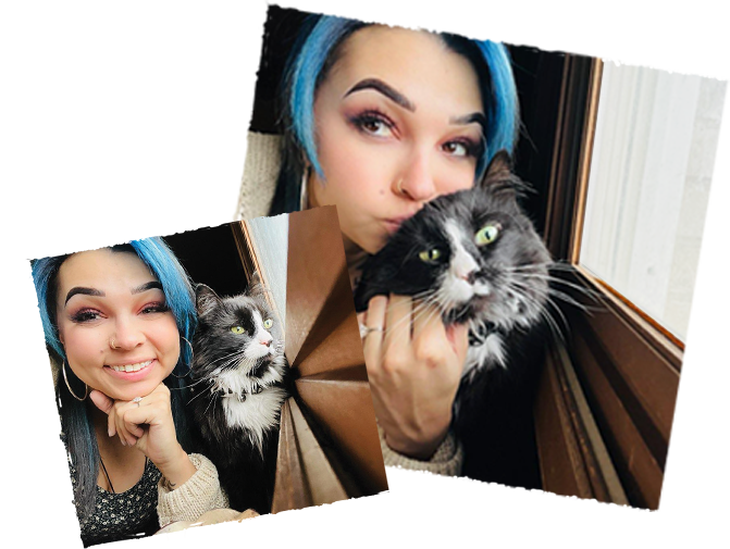 Jasmine with her cat